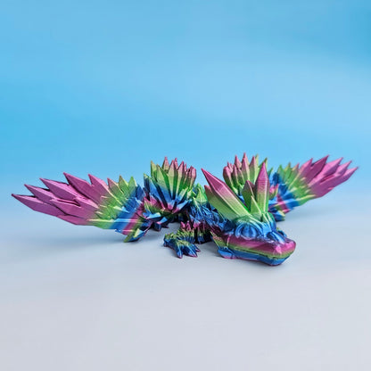 Crystal Wing Dragon (Small) - Blue, Green, Purple