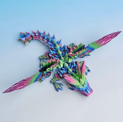 Crystal Wing Dragon (Small) - Blue, Green, Purple