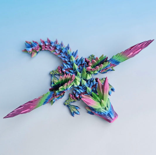 Crystal Wing Dragon (Small) - Blue, Green, Purple