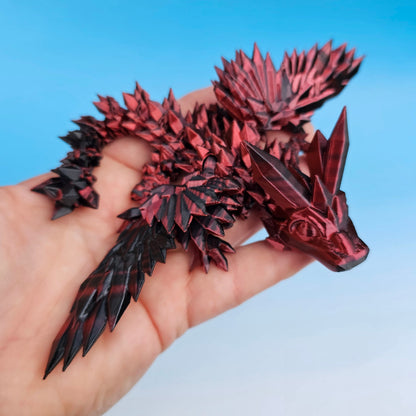 Crystal Wing Dragon (Small) - Red & Black