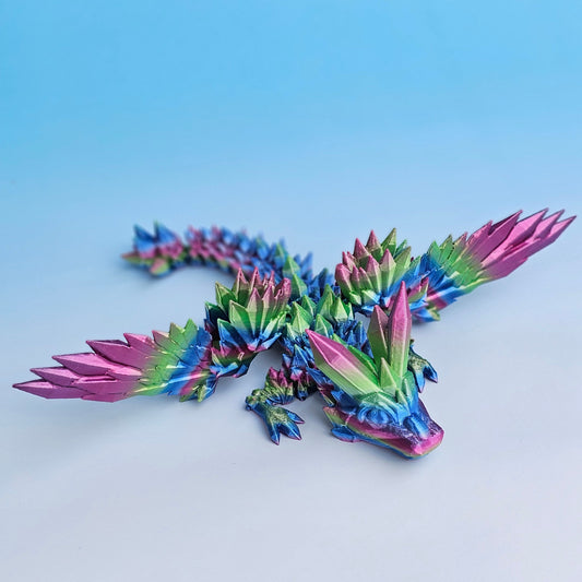 Crystal Wing Dragon (Small) - Blue, Green, Purple